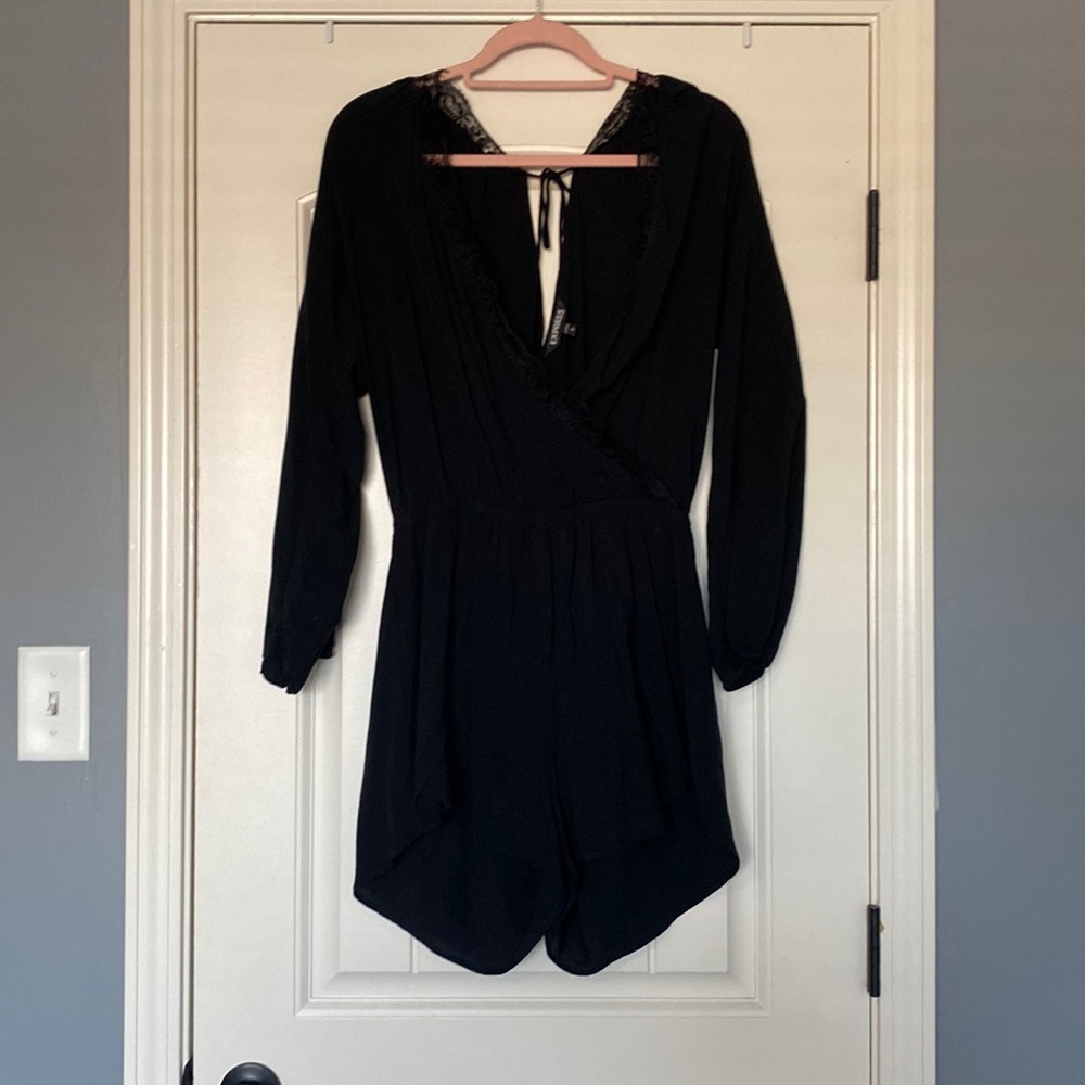 Express black long sleeve romper
